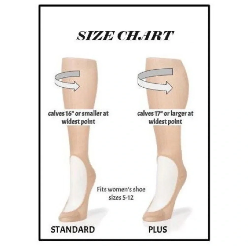 KEYSOCKS CLASSIC LIGHT NO SHOW KNEE SOCKS BLACK OS STANDARD NWT